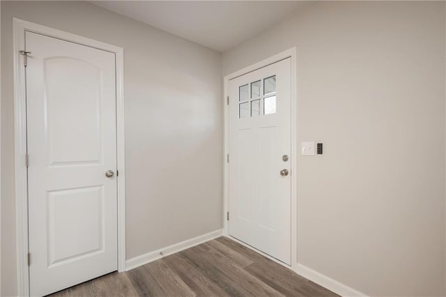 entrance foyer with light hardwood / wood-style flooring