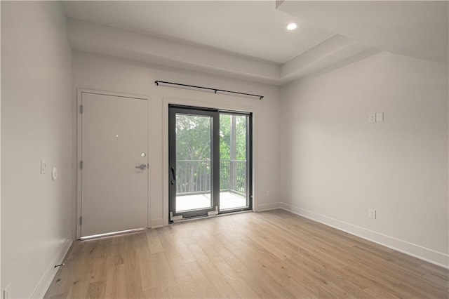 interior space with light hardwood / wood-style floors