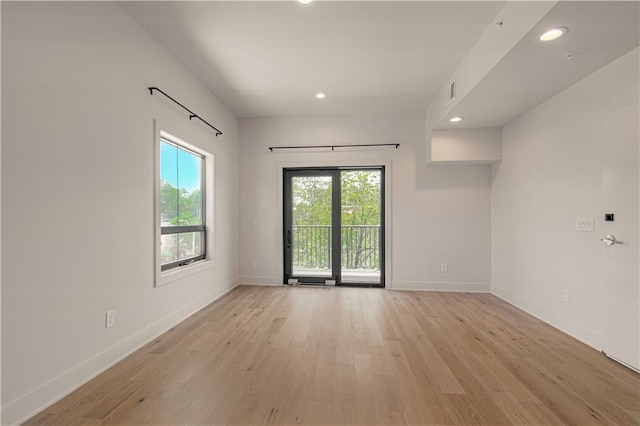 empty room featuring light hardwood / wood-style flooring