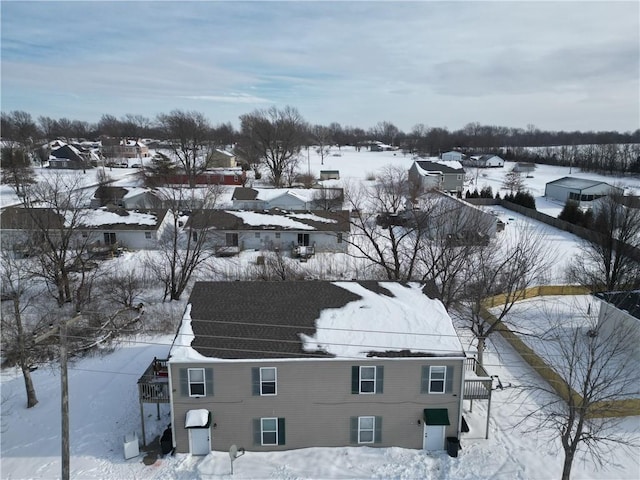 view of snowy aerial view