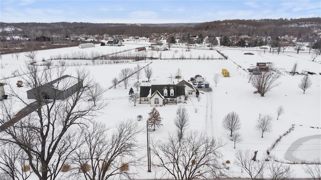 view of snowy aerial view