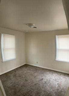 carpeted empty room featuring a wealth of natural light