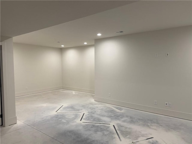 9301 SW Leviathan Ct, Lees Summit, MO 64064 - spare room with unfinished concrete floors, recessed lighting, and baseboards