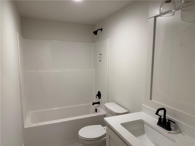 9301 SW Leviathan Ct, Lees Summit, MO 64064 - bathroom featuring toilet, vanity, and shower / bathtub combination