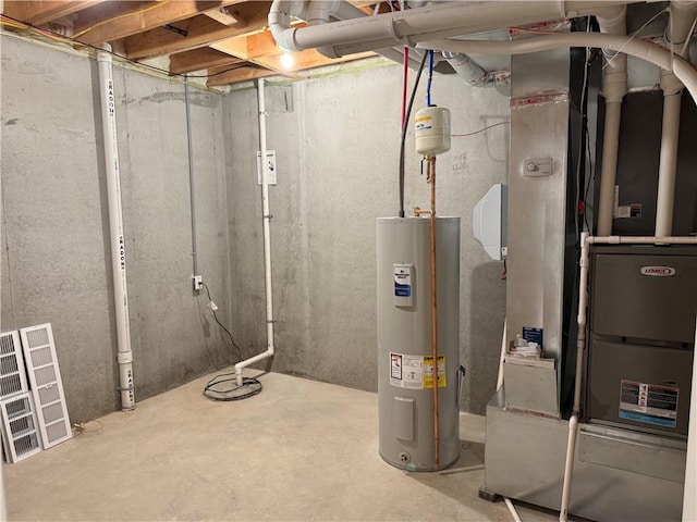 9301 SW Leviathan Ct, Lees Summit, MO 64064 - unfinished basement featuring water heater and heating unit
