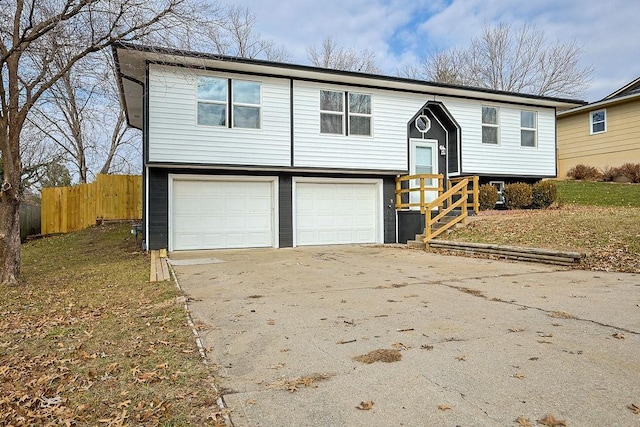 bi-level home with a garage