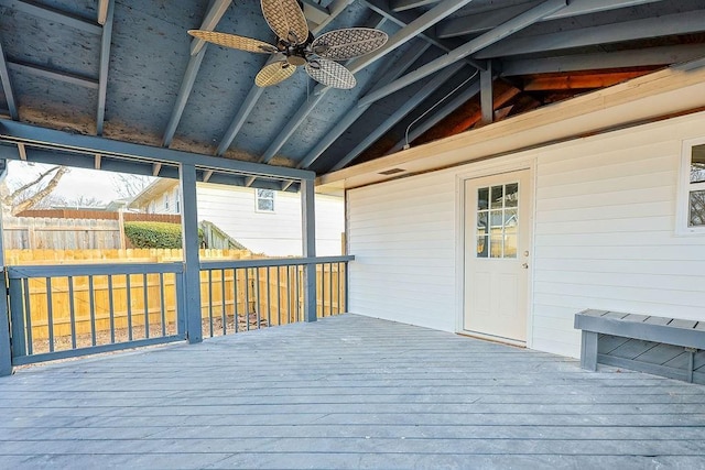 deck with ceiling fan