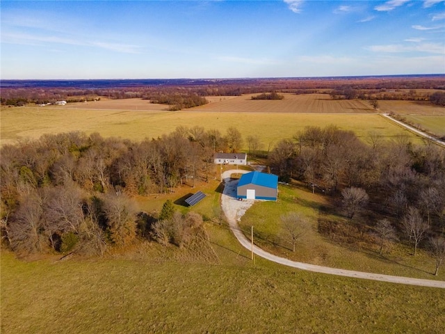 aerial view with a rural view