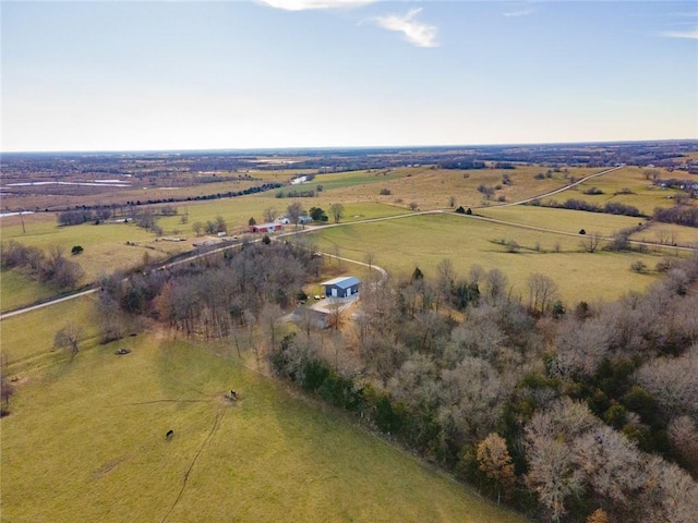 drone / aerial view with a rural view