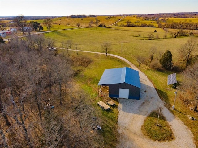 drone / aerial view with a rural view