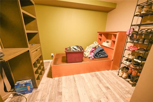 interior space with light hardwood / wood-style flooring