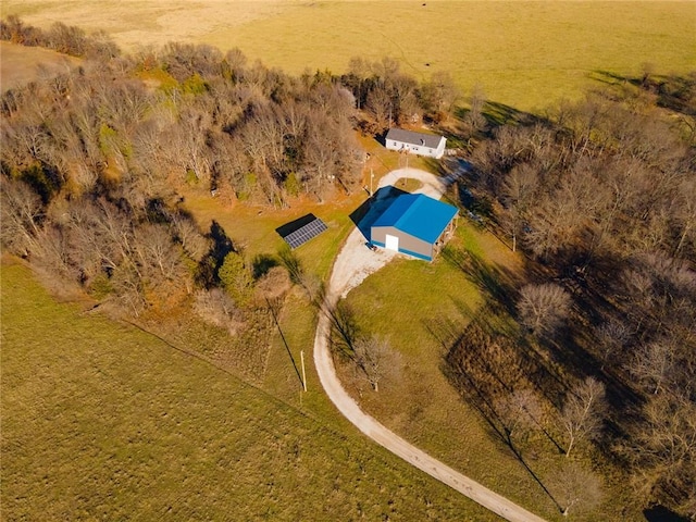 drone / aerial view featuring a rural view