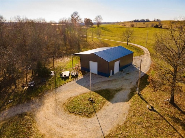 drone / aerial view featuring a rural view