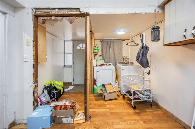 interior space featuring washing machine and clothes dryer