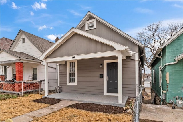 view of front facade featuring covered porch