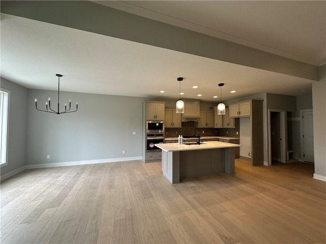 7050 NW Yulich Ct, Parkville, MO 64152 - kitchen featuring light countertops, appliances with stainless steel finishes, baseboards, and backsplash