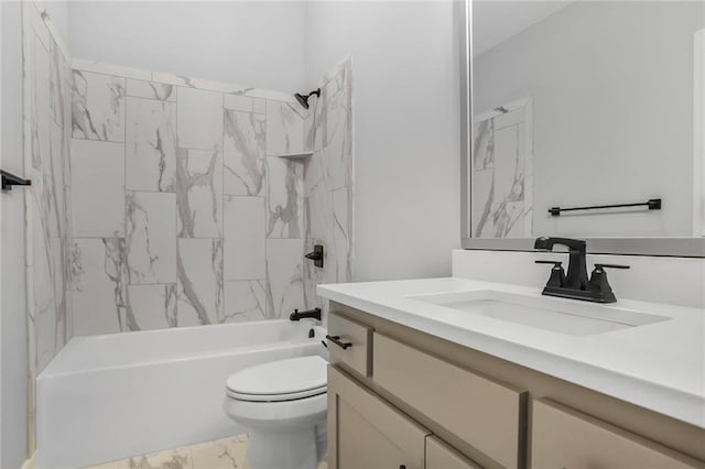 7050 NW Yulich Ct, Parkville, MO 64152 - full bath with marble finish floors, vanity, and shower / bath combination