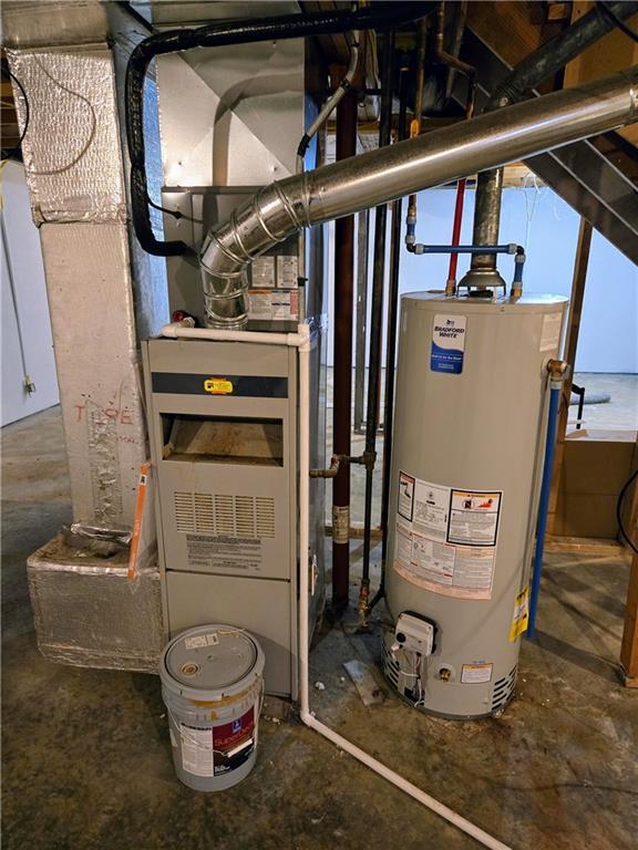 utility room featuring gas water heater