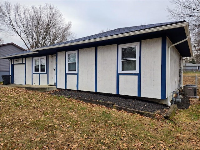 exterior space featuring a garage