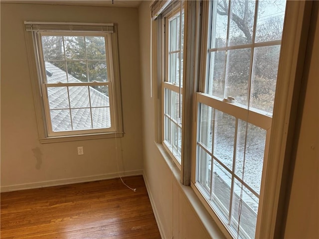 doorway featuring light hardwood / wood-style floors