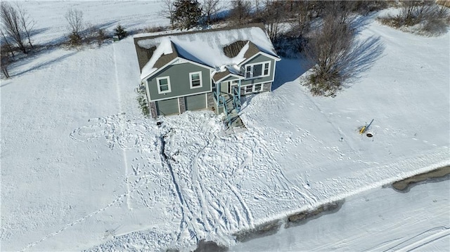 view of snowy aerial view