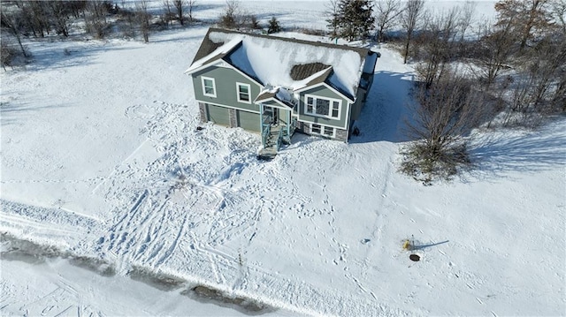 view of snowy aerial view