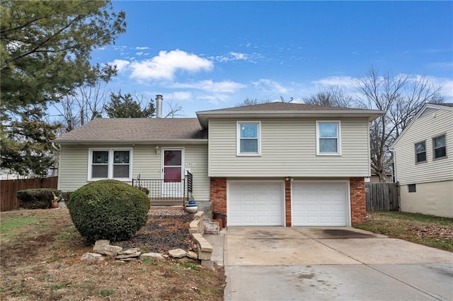 tri-level home featuring a garage