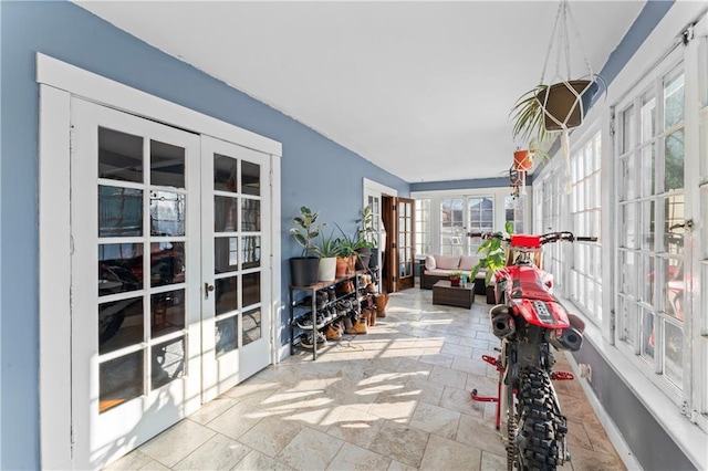 sunroom / solarium with french doors