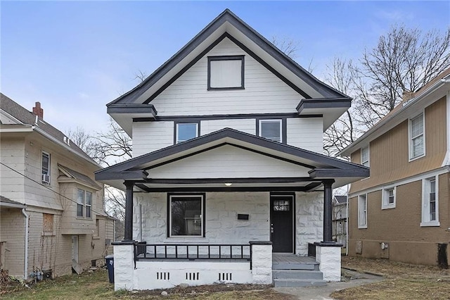 view of front of house with covered porch