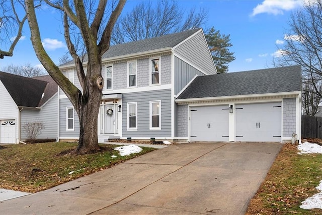 view of front of house featuring a garage