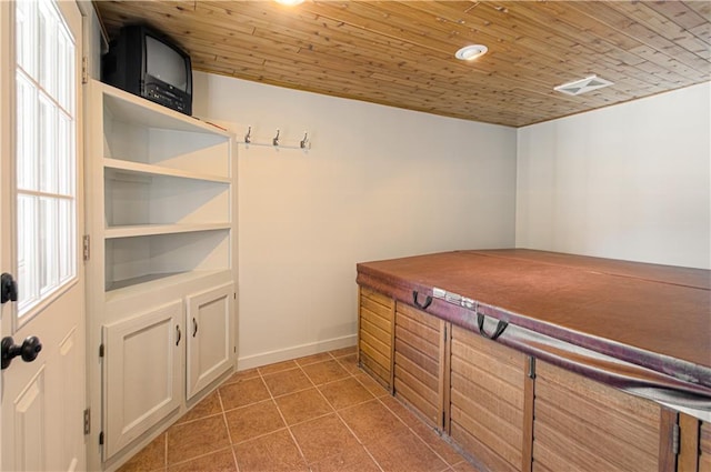 mudroom featuring wooden ceiling