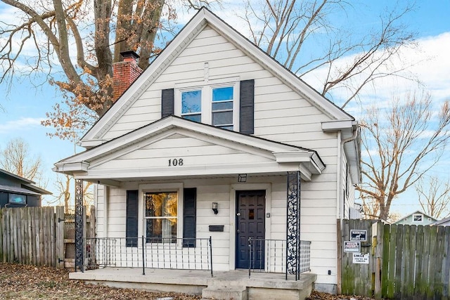 bungalow-style house featuring a porch