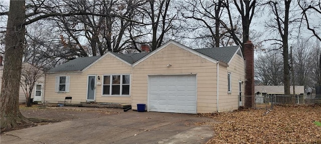 exterior space with a garage