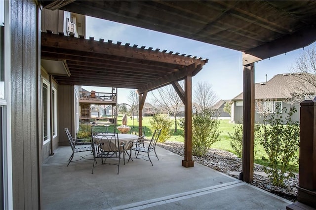 view of patio with a pergola