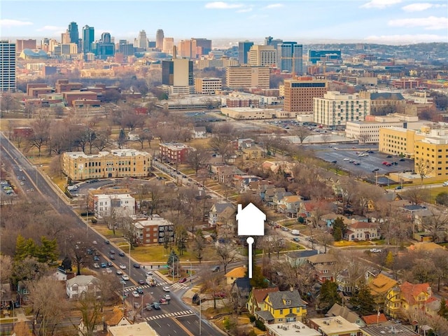 bird's eye view featuring a city view