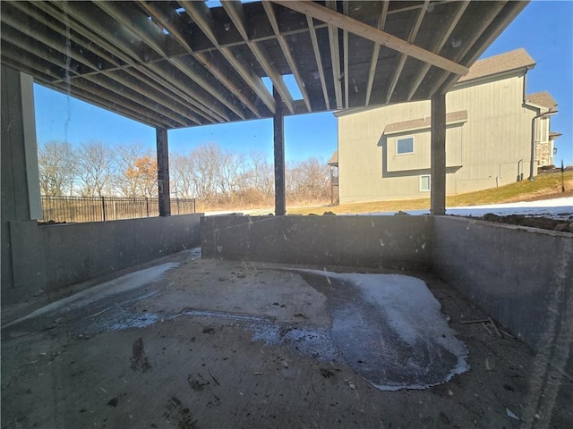 view of patio / terrace featuring fence