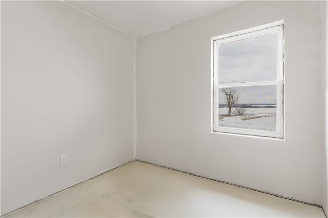 view of spare room