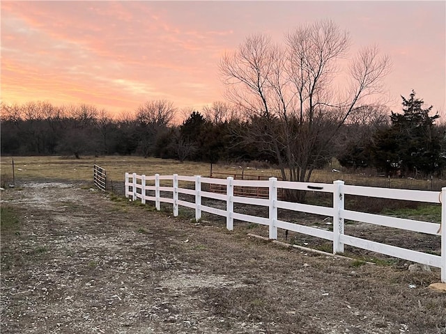 exterior space with a rural view