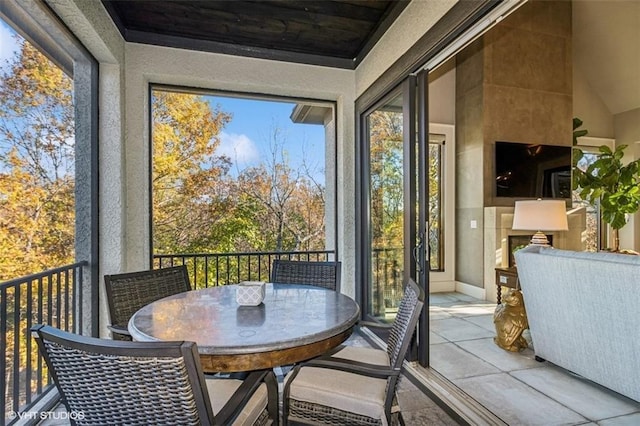 view of sunroom