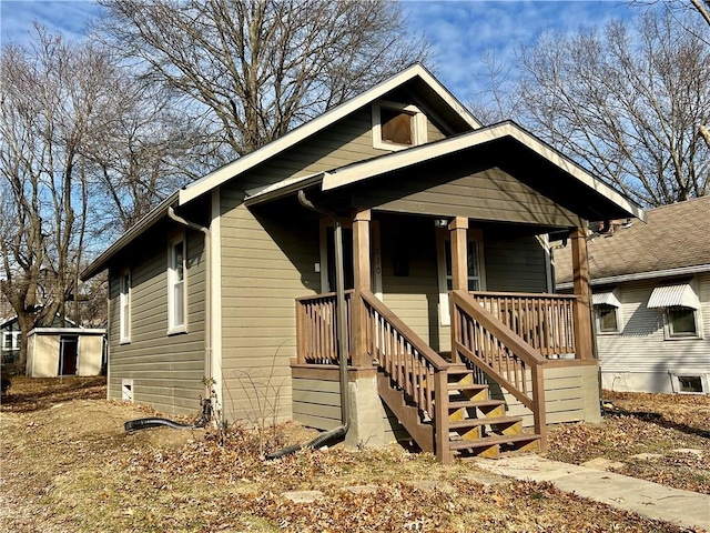 bungalow featuring a porch