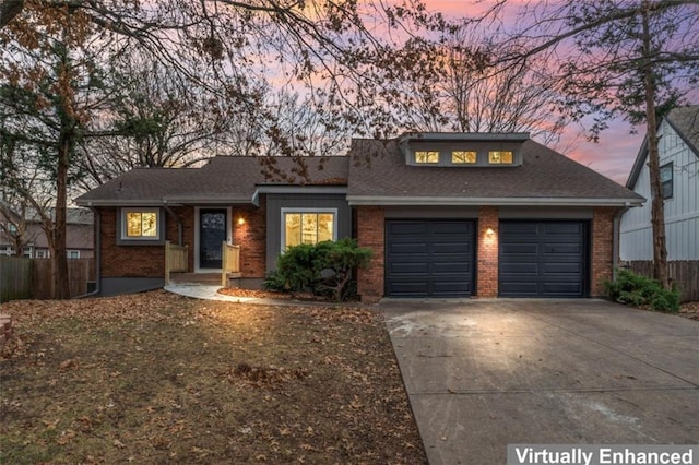 view of front of house with a garage