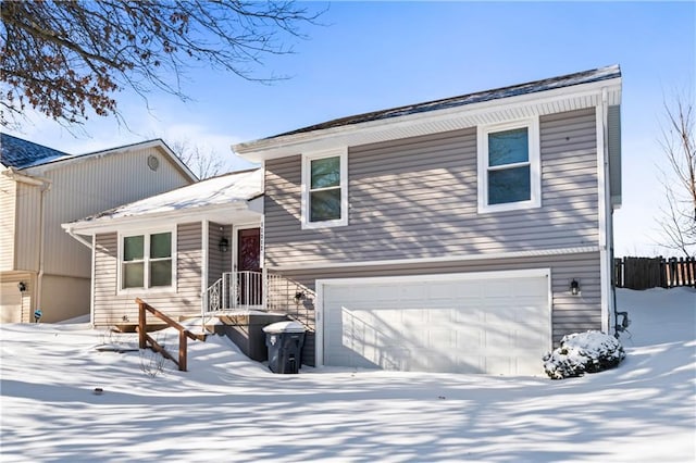 view of front of house with a garage