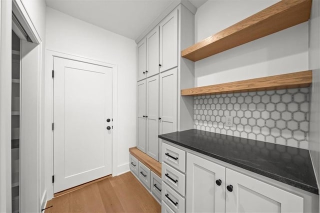 mudroom featuring light wood-style floors