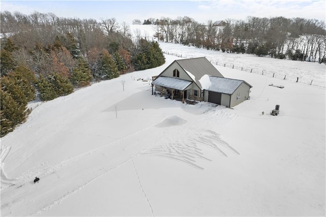 view of snowy aerial view