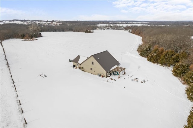 view of snowy aerial view