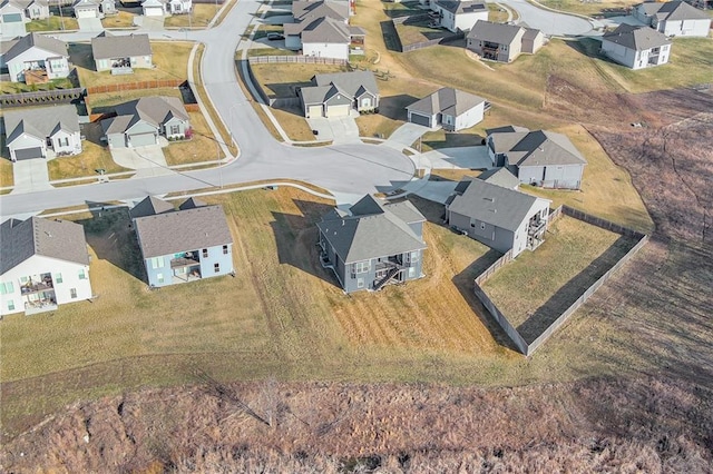 aerial view with a residential view