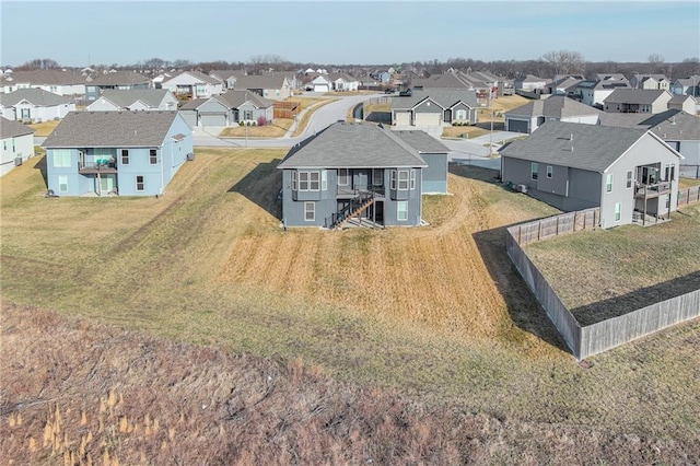 aerial view with a residential view