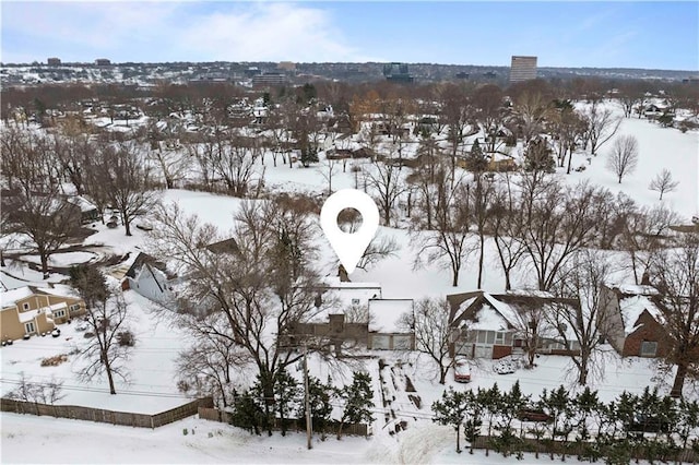 view of snowy aerial view