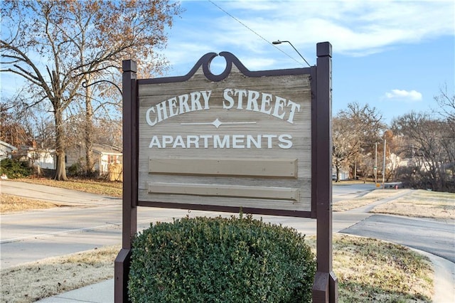 view of community sign