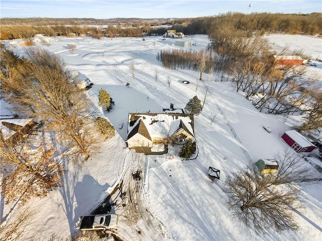 view of snowy aerial view